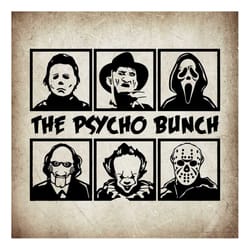 the psycho bunch svg - halloween horror movie killers svg - horror squad svg - digital clipart png dxf eps pdf