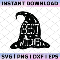 best witches svg dxf, witch hat halloween svg, halloween silhouette and cricut cut design