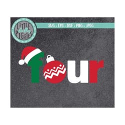 four christmas svg png eps cuttable, christmas birthday 4, fourthchristmas birthday printable