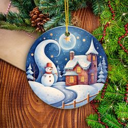 Snowman Christmas Ornament, Holiday Season Decor, Christmas Decor
