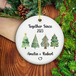 Together Since Husband Wife Christmas, Personalized Custom Anniversary Ornament, Christmas Ornament