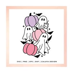 Cute Ghost SVG | Halloween Ghost SVG, png | Halloween Pumpkin SVG | Retro Halloween svg | Coffee Ghost svg | Halloween S