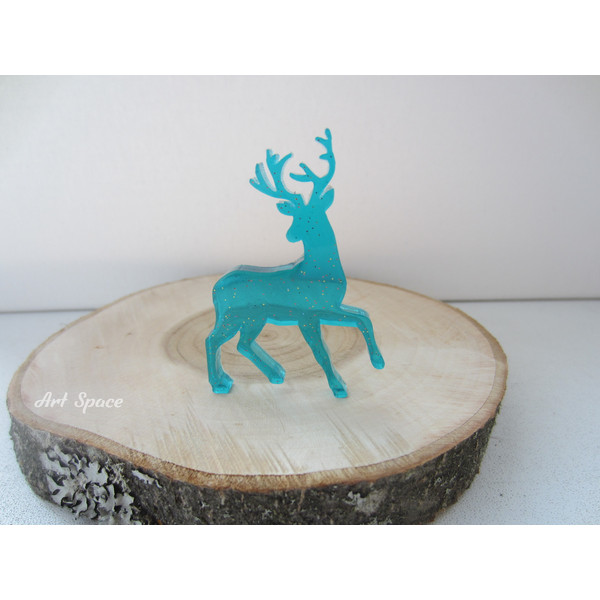 deer - animal - room decoration - toy - handmade christmas - turquoise figurine - home decoration - figurine - 2.JPG