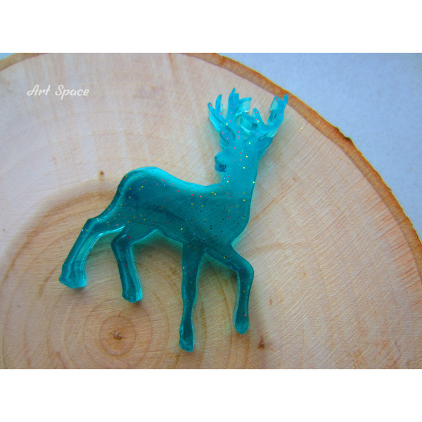deer - animal - room decoration - toy - handmade christmas - turquoise figurine - home decoration - figurine - 3.JPG