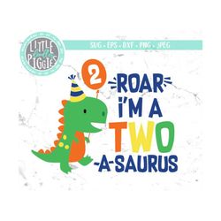 two-a-saurus svg png cut file, dino 2 svg, dinosaur second birthday design file, dinosaur birthday