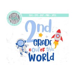 2nd grade is out of this world svg png cuttable, 2nd grade space print file