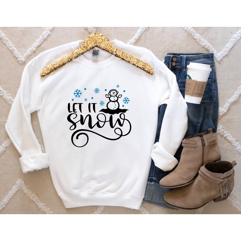 Let it Snow Shirt, Christmas Sweatshirt,Let it Snow Sweatshirt,Snowy Christmas Shirt,Let It Snow in Christmas,Gift for her, Sweatshirt - 1.jpg