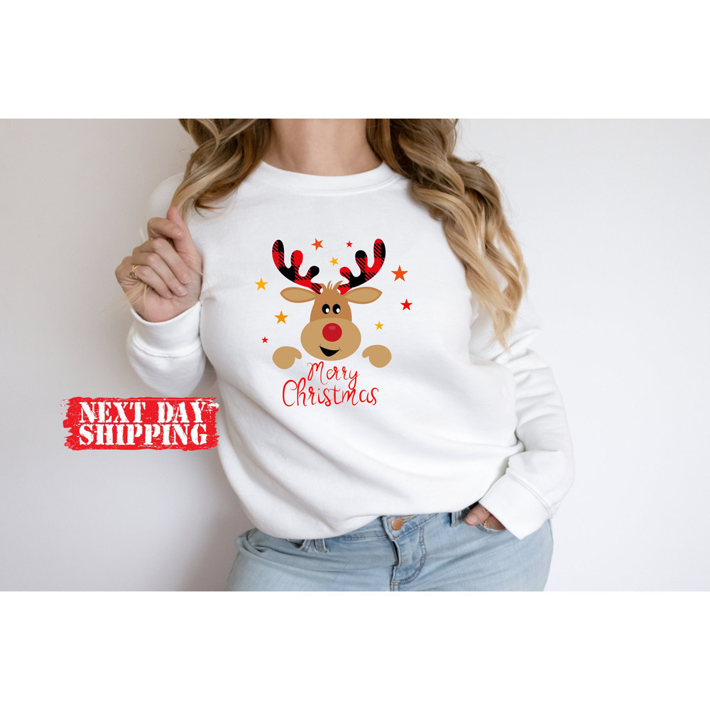 Merry Christmas Deer Shirt,Deer Christmas Shirt,Vintage Santa Tee Shirt,Christmas Tee,Christmas Tshirt,Christmas Reindeer Shirt,Xmas Gift - 1.jpg