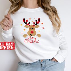 merry christmas deer shirt, deer christmas shirt, vintage santa tee shirt, christmas tee, christmas tshirt, christmas re