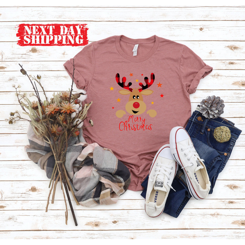 Merry Christmas Deer Shirt,Deer Christmas Shirt,Vintage Santa Tee Shirt,Christmas Tee,Christmas Tshirt,Christmas Reindeer Shirt,Xmas Gift - 3.jpg