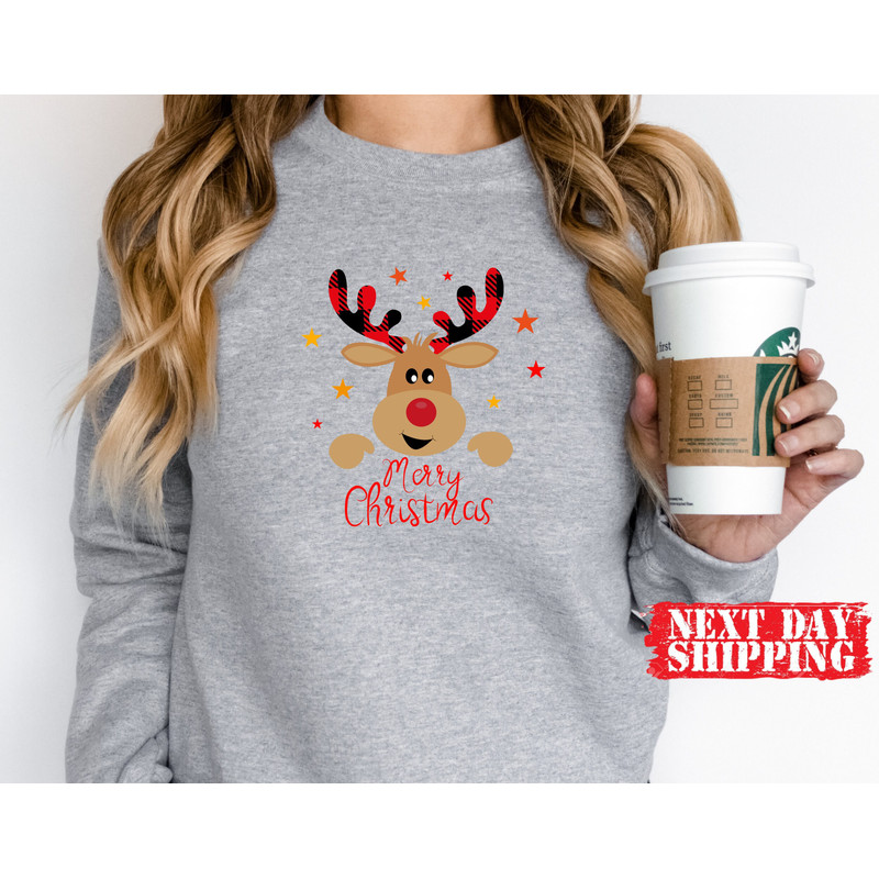 Merry Christmas Deer Shirt,Deer Christmas Shirt,Vintage Santa Tee Shirt,Christmas Tee,Christmas Tshirt,Christmas Reindeer Shirt,Xmas Gift - 5.jpg