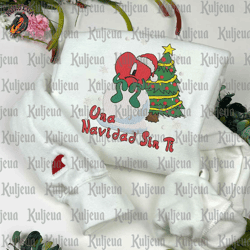 Christmas Bad Bunny Embroidery, Christmas Embroidery Designs, Un Navidad Sin Ti Designs, Merry Xmas Embroidery Designs