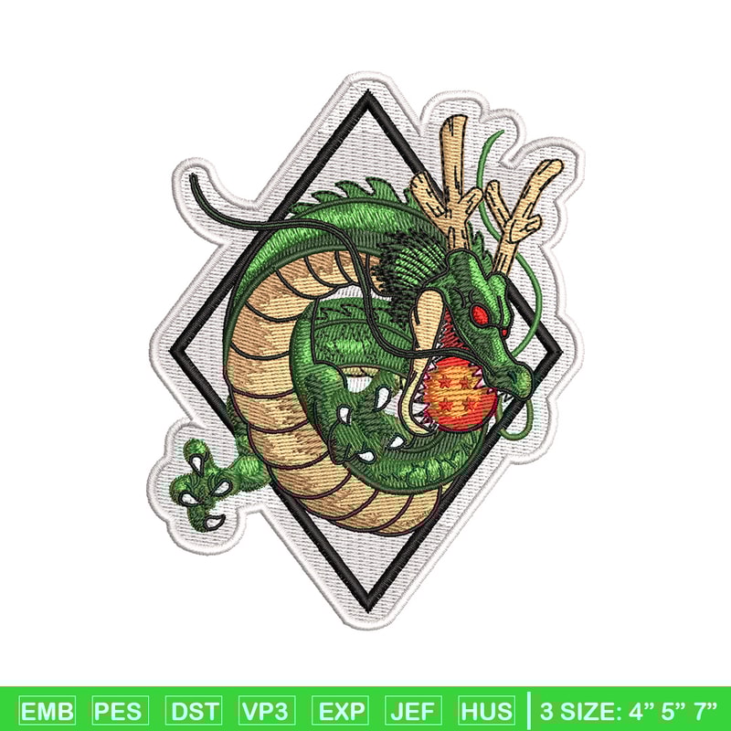 Shenron embroidery design, Dragonball embroidery, Anime design, Embroidery shirt, Embroidery file, Digital download.jpg