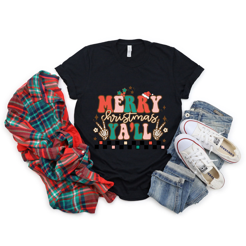 Merry Christmas Yall Shirt, Merry Christmas Y'all Shirt,Vintage Santa Tee Shirt,Christmas Tee,Christmas Tshirt, Cute Christmas Sweatshirt - 3.jpg
