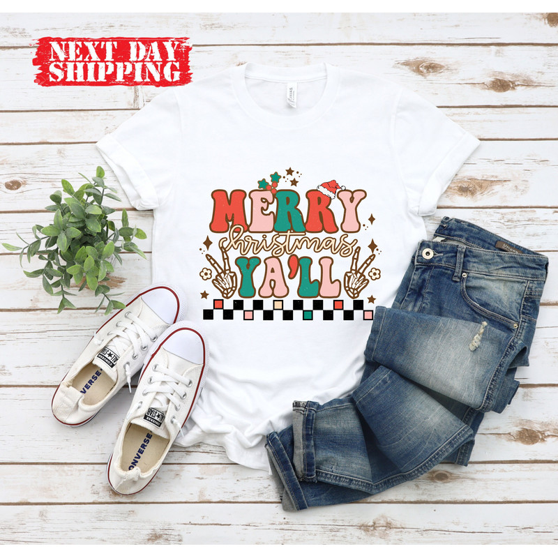 Merry Christmas Yall Shirt, Merry Christmas Y'all Shirt,Vintage Santa Tee Shirt,Christmas Tee,Christmas Tshirt, Cute Christmas Sweatshirt - 6.jpg