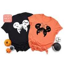 disney halloween shirt, disney couple tee, minnie halloween tee, mickey halloween t-shirt, shirts for women, disney fa