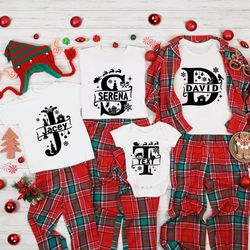 personalized christmas family t-shirt, matching family christmas shirts, matching christmas shirt with name, family phot