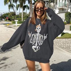 halloween skeleton sweatshirt, y2k sweatshirt, halloween women oversize sweatshirt, halloween skeleton sweater, hallowee