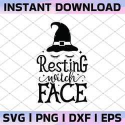 resting witch face svg, hocus pocus svg file dxf silhouette print vinyl cricut cutting svg t shirt design halloween svg,