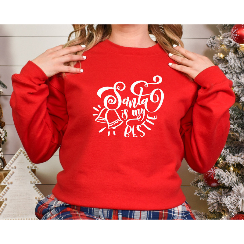 Santa is My Bestie Shirt,Santa is My Bestie Christmas T-Shirt,Santa Clause Shirt,Santa Xmas T-Shirt,Santa Christmas Shirt,Santa İs My Tees - 2.jpg