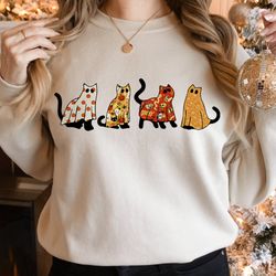 ghost cats shirt  halloween sweatshirt, funny halloween shirt,halloween shirt, cat shirt, ghost shirt, halloween cat shi