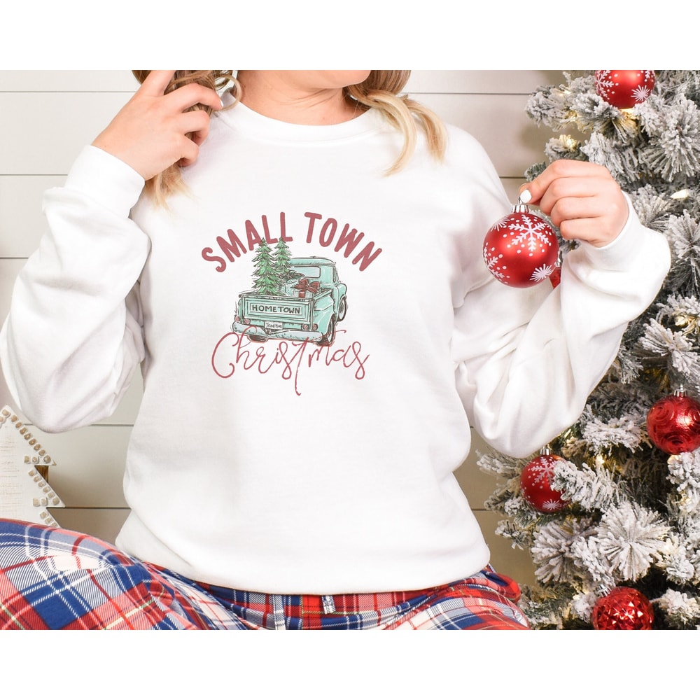 Small Town Christmas Shirt,Vintage Christmas Tee,Country Christmas Shirt,Hometown Christmas Shirt,Hometown Christmas Farm Tee,Cowboy Tees - 1.jpg