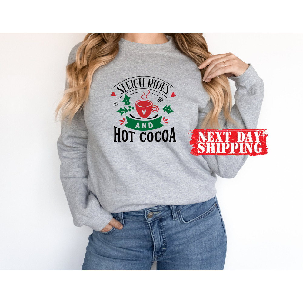 Sleigh Rides and Hot Cocoa Tshirt,Funny Christmas T-shirt, Hot Cocoa Lover Shirt, Winter Lover Shirt,Christmas Holiday Shirt,Winter Shirt - 3.jpg