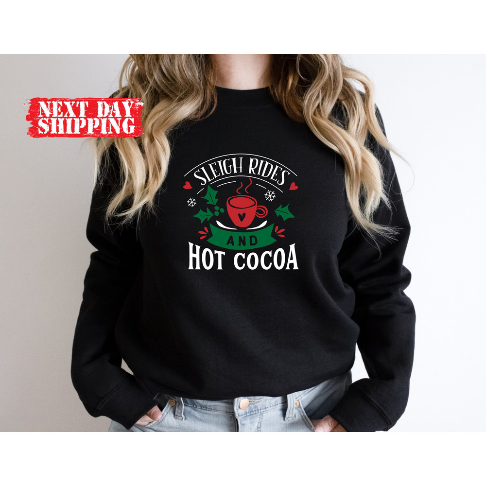 Sleigh Rides and Hot Cocoa Tshirt,Funny Christmas T-shirt, Hot Cocoa Lover Shirt, Winter Lover Shirt,Christmas Holiday Shirt,Winter Shirt - 5.jpg