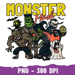 retro halloween digital file, monster mash png, vintage ghost halloween png, monster tee, halloween png, monster mash
