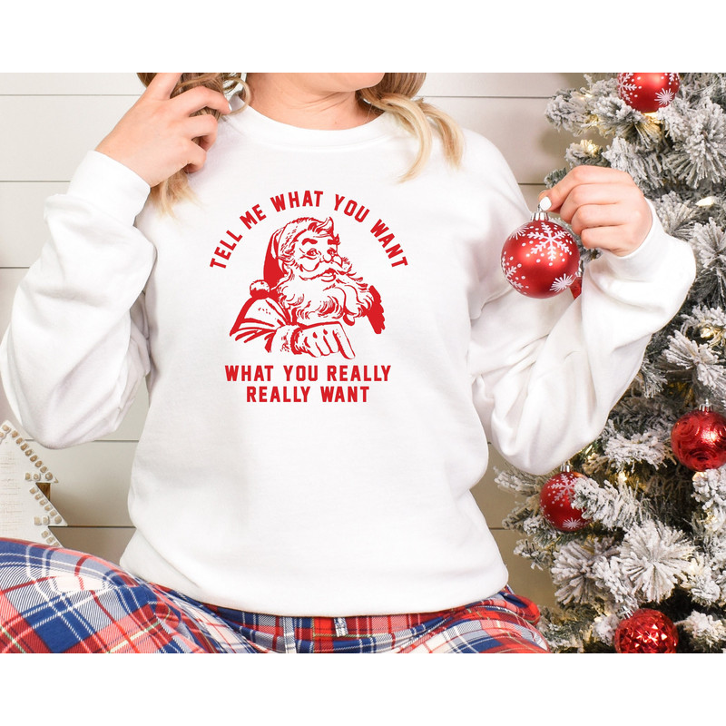 Tell Me What You Want What You Really Really Want Shirt,Christmas Santa Sweatshirt,Santa Tees,Christmas Gift shirt,Santa Gift Shirt,Xmas Tee - 1.jpg