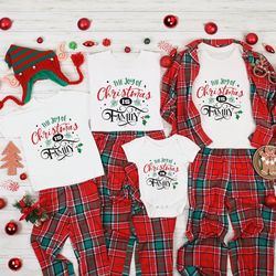 the joy of christmas is family shirt, matching family christmas shirts, custom family name shirt, family christmas shirt