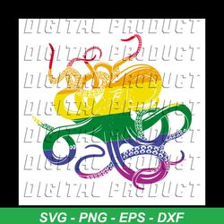 rainbow octopus lgbt pride month svg