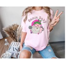 funny santa baby shirt, santa baby sweatshirt, christmas holiday shirt, boojee santa claus shirt, pink santa sweatshirt,
