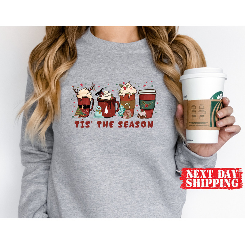 Tis The Season Coffee Christmas Shirt,Retro Christmas Shirts,Christmas Coffee Shirt,Tis The Season Tee,Coffee Lover Christmas Gifts,Xmas Tee - 1.jpg