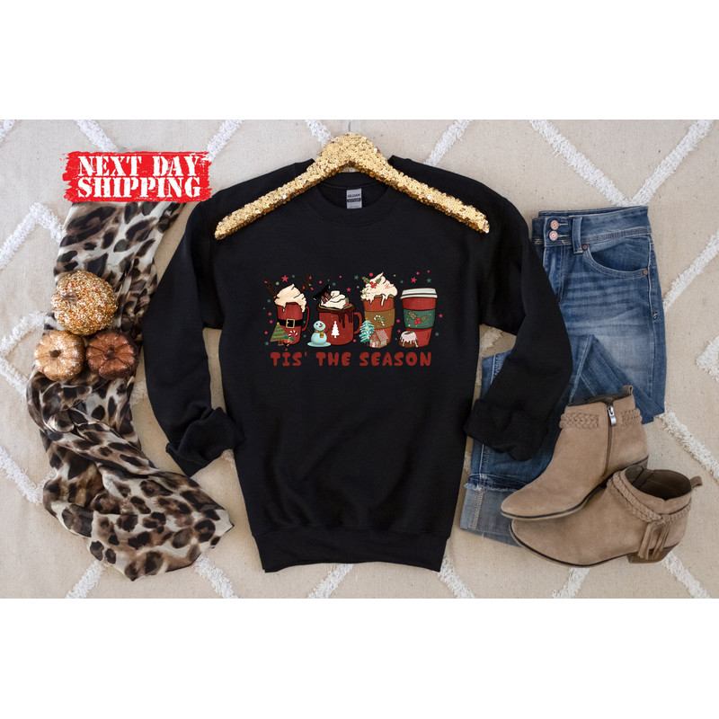 Tis The Season Coffee Christmas Shirt,Retro Christmas Shirts,Christmas Coffee Shirt,Tis The Season Tee,Coffee Lover Christmas Gifts,Xmas Tee - 3.jpg