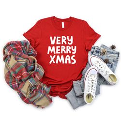 very merry xmas shirt, christmas 2023 tee, christmas gift, matching family christmas shirt, new year shirt, merry xmas,