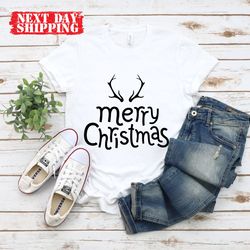 vintage merry christmas shirt, merry christmas deer shirt, shirts for christmas, christmas antlers shirt, , christmas ts