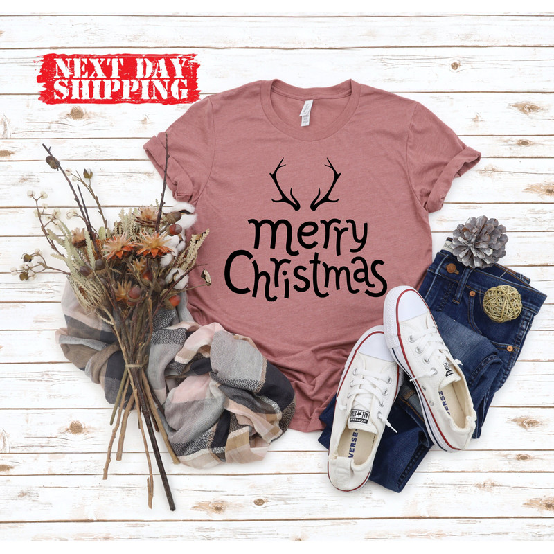 Vintage Merry Christmas Shirt,Merry Christmas Deer Shirt,Shirts For Christmas,Christmas Antlers Shirt,,Christmas Tshirt,Cute Christmas Shirt - 2.jpg