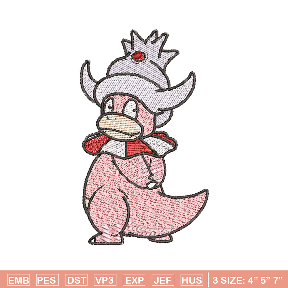 Slowking embroidery design, Pokemon embroidery, Embroidery shirt, Embroidery file, Anime design, Digital download.jpg
