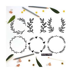 wreath svg bundle, circle monogram svg, circle frame svg, laurel wreath svg, floral wreath svg, wreath monogram svg, hea