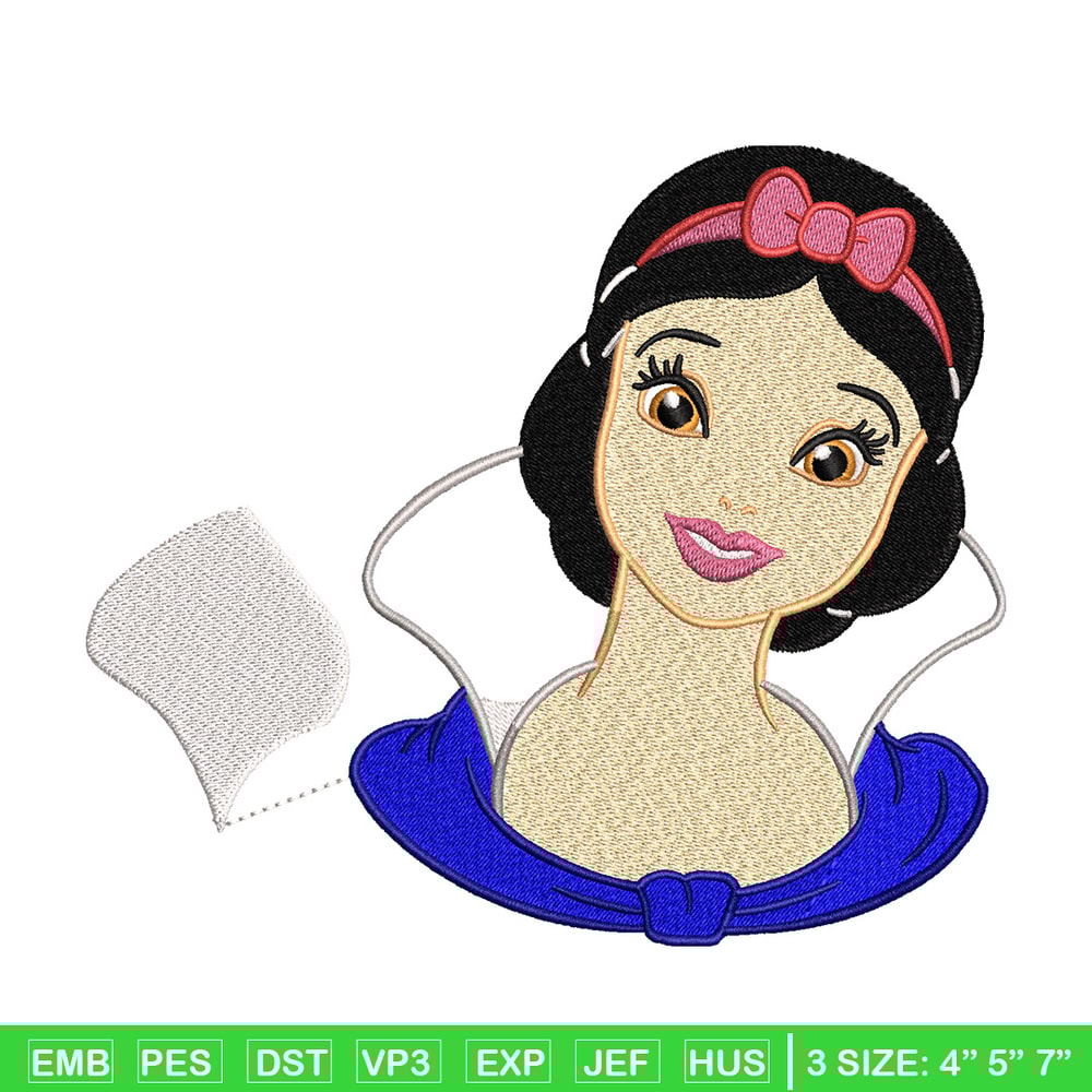 Snow white embroidery design, Disney embroidery, Emb design, Embroidery shirt, Embroidery file, Digital download.jpg