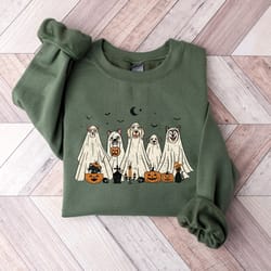 halloween dog ghost sweatshirt,, halloween shirt, ghost dog tee, halloween dog shirt, ghost dog shirt, halloween women t