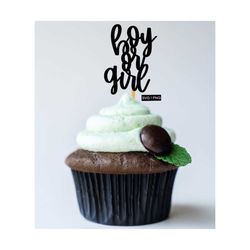 boy or girl svg, gender reveal cake topper svg, baby shower svg, pink or blue svg, svg cake topper, digital cake topper,