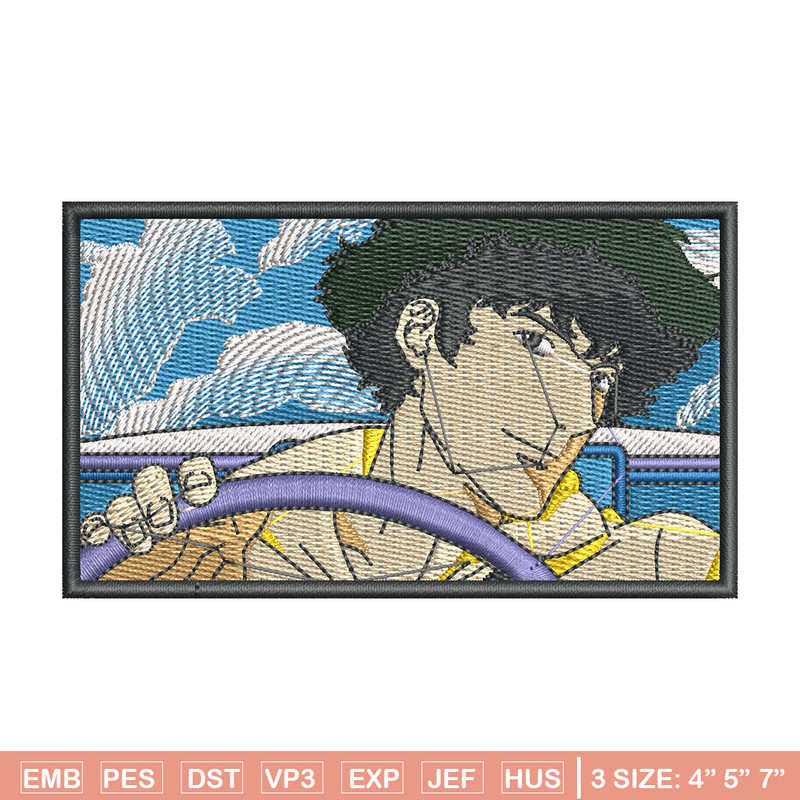 Spike box embroidery design, Cowboy bebop embroidery, Anime design, Embroidery shirt, Embroidery file, Digital download.jpg
