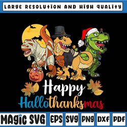 Thanksgiving Christmas Happy HalloThanksMas T-rex, Happy Hallothanksmas T-rex PNG, T-rex Clipart, Fall PNG, Halloween pn