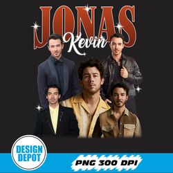 Retro Kevin Jonas Brothers Png, World Tour 2023 Jonas Brothers, Jonas Five Albums One Night, Vintage 90S Kevin Jonas Png