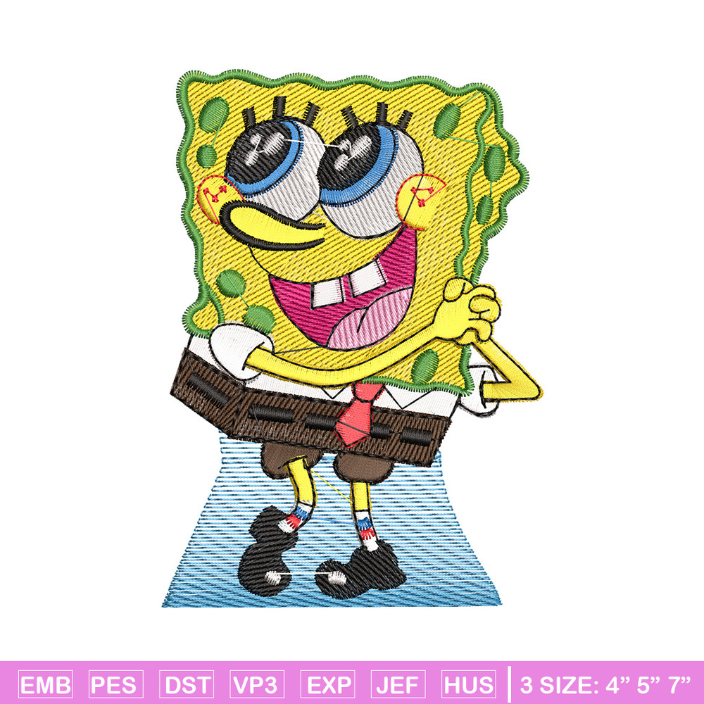 Spongebob embroidery design, Spongebob embroidery, Anime design, Embroidery shirt, Embroidery file,Digital download.jpg