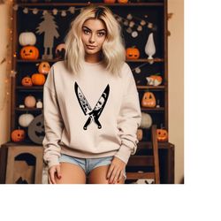 Spooky Halloween Sweater, Halloween Knives Sweatshirt, Horror Movie Killers Sweat, Halloween Killers Sweat, Trick Or Tre