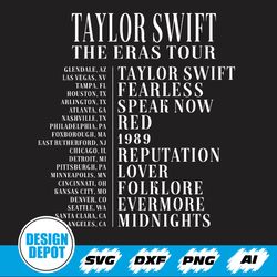 Eras Tour Svg, TS Svg, Midnights Svg, Taylors Version Svg