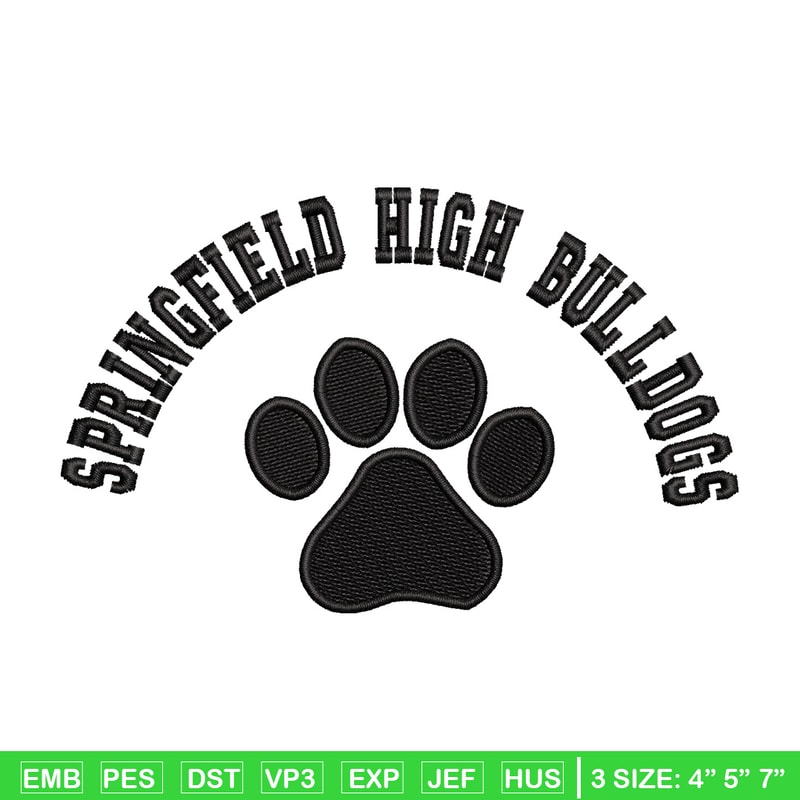 Springfield embroidery design, Logo embroidery, Emb design, Embroidery shirt, Embroidery file, Digital download.jpg